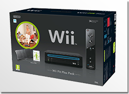 black wii console and wii fit plus bundle