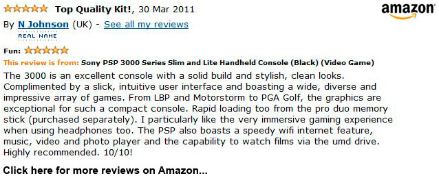 Black Sony PSP 3000 Review