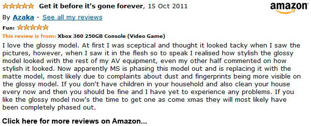 Click here for more 250GB Xbox reviews...